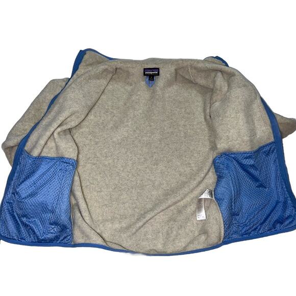 Patagonia Synchilla Fleece Unisex Jacket Size M Oatmeal Heather Blue Full Zip - Picture 16 of 16